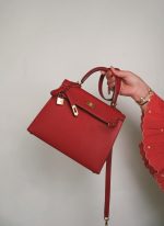 Kelly Sellier 25 Rouge Casaque Epsom Gold Plated X Stamp - Image 10