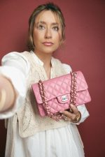 22A Pink Caviar Quilted Classic Flap Small Light Gold Hardware - Image 2