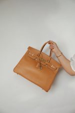 Birkin 35 Fjord Natural Sable Gold Plated B Square Stamp - Image 10