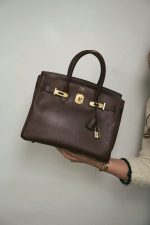 Birkin 30 Maron Fonce Epsom Gold Plated A Square Stamp - Image 10
