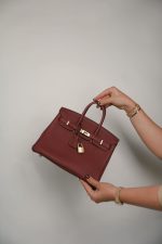 Birkin 25 Rouge Grenat Togo Gold Plated X Stamp - Image 10