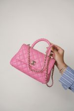 23A Light Pink Caviar Quilted Coco Chain Handle Small LGHW - Image 10