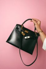 Kelly Sellier 28 Black Box Calfskin Gold Plated (U) Stamp - Image 10