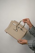 Birkin 25 Trench Togo Palladium Plated A Stamp - Image 10