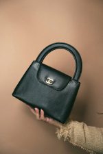 Black Caviar Quilted Kelly Shopper Gold Hardware - Image 10