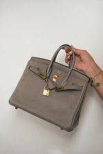 Birkin 25 Gris Asphalt Taurillon Novillo Gold Plated Y Stamp - Image 10