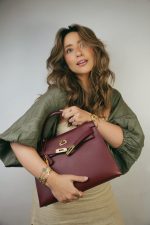 Kelly 32 Rouge H Courchevel Sellier Gold Plated T Circle Stamp - Image 6