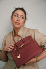 Birkin 25 Rouge Grenat Togo Gold Plated X Stamp - Image 2