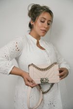 Light Pink Boy Bag Small Caviar Quilted Light Gold Hardware - Image 2