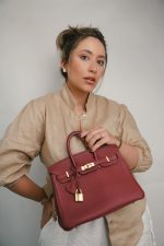 Birkin 25 Rouge Grenat Togo Gold Plated X Stamp - Image 3