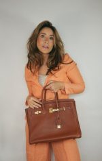 Birkin 35 Brown Veau Togo Gold Plated D Square Stamp - Image 6