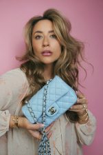 Light Blue Lambskin Quilted Mini Rectangular Flap Mini LGHW - Image 2