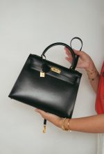 Vintage Kelly Sellier 28 Black Box Calfskin Gold Plated (Y) Stamp - Image 10