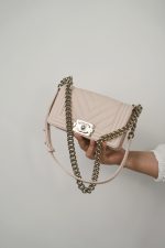 Light Pink Boy Bag Small Caviar Quilted Light Gold Hardware - Image 10