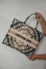 Dior Navy/Pink Tie Dye Canvas Embroidery Book Tote Large - Image 10