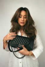 Black Caviar Quilted Old Medium Boy Bag Ruthenium Hardware - Image 2