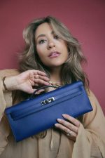 Kelly Cut Clutch Bleu Saphir Swift Palladium Plated A Stamp - Image 2