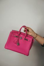 Birkin 25 (Candy Model) Rose Tyrien / Rubis Veau Epsom Palladium Plated [O] Stamp - Image 10