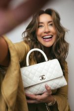 21A White Caviar Quilted Small Coco Handle LGHW - Image 2