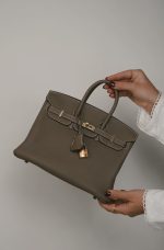 Birkin 25 Etoupe Togo Gold Plated D Stamp - Image 10