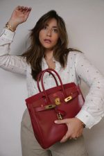 Birkin 30 Rouge Box Calfskin Gold Plated F Square Stamp - Image 6