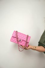 21P Pink Caviar Quilted Classic Flap Small LGHW - Image 10