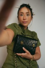 Black Lambskin Quilted Top Handle Double Turnlock Single Flap Gold Hardware - Image 2