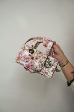 Calfskin Embroidered Butterfly Printed Lady D-Joy Multicolor - Image 10
