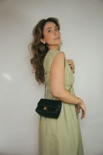 Black Lambskin Quilted Pearl Crush Mini Aged Gold Hardware - Image 6