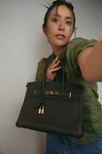 Birkin 30 Ebène Veau Togo Gold Plated X Stamp - Image 2
