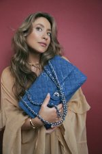20B Blue Denim Quilted CC Single Flap Jumbo SHW - Image 2