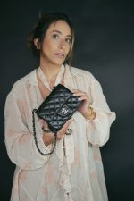 Black Caviar Quilted Mini Square Flap SHW - Image 2