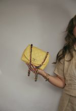 21P Yellow Lambskin Quilted Cocovado Flap Bag Mixed Fibers Chain LGHW - Image 10