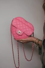22S CC In Love Heart Zipped Pink Lambskin Quilted Belt Bag LGHW - Image 9