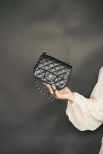 Black Caviar Quilted Mini Square Flap SHW - Image 10