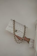 23C White Caviar Quilted Classic Flap Small LGHW - Image 10