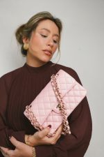 19S Iridescent Pink Caviar Quilted Small Classic Flap with LGHW - Image 16