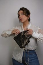 Mini Lady Dior Bag Black Lambskin Cannage - Image 6