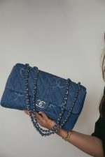 20B Blue Denim Quilted CC Single Flap Jumbo SHW - Image 10