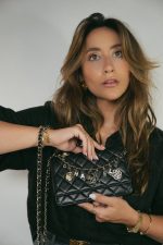 Black Lambskin Quilted Coco Charms Wallet on Chain WOC Light Gold Hardware - Image 6