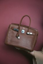 Birkin 30 Noisette Vache Liegee Palladium Plated J Square Stamp - Image 10