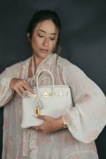 Birkin 25 Craie Veau Togo Gold Plated T Stamp - Image 2
