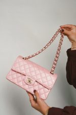 19S Iridescent Pink Caviar Quilted Small Classic Flap with LGHW - Image 14
