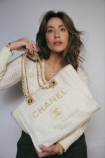 Light Beige Canvasw Deauville Shopping Tote Small Gold Hardware - Image 2