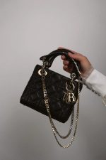 Mini Lady Dior Bag Black Lambskin Cannage - Image 10