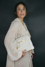 Birkin 25 Craie Veau Togo Gold Plated T Stamp - Image 6