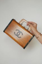 Chanel Brown Wooden Vanity Case Silver Hardware - Image 10