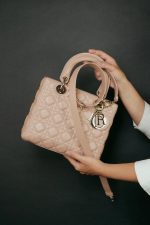 Blush/ Nude Lambskin Cannage Lady Dior Medium Light Gold Hardware - Image 10
