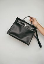 Herbag Zip PM 31 Black and Ecru Toile H Berline Vache Hunter Gold Plated B Stamp - Image 10