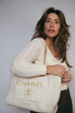 Light Beige Canvasw Deauville Shopping Tote Small Gold Hardware - Image 6